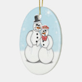 Holiday Snowman Keramisch Ornament (Links)
