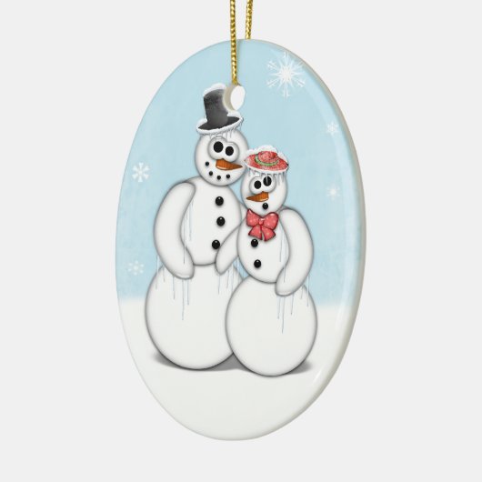 Holiday Snowman Keramisch Ornament (Links)