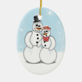 Holiday Snowman Keramisch Ornament (Voorkant)