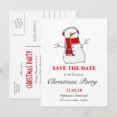 Holiday Snowman | Kerstfeest Bewaar de datum Aankondigingskaart (Voorkant / Achterkant)