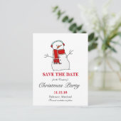 Holiday Snowman | Kerstfeest Bewaar de datum Aankondigingskaart (Staand voorkant)