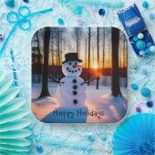 Holiday Snowman Papieren Bordje (Feest)