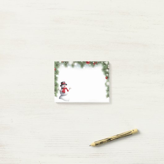 Holiday Snowman Post het merkt op Post-it® Notes (Op bureau)