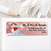 Holiday Snowman Retouradreslabels Etiket (Insitu)