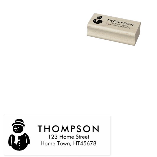 Holiday Snowman Return Address Rubberstempel (Gestempeld)