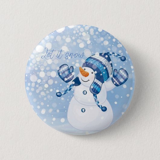Holiday Snowman Ronde Button 5,7 Cm (Voorkant)