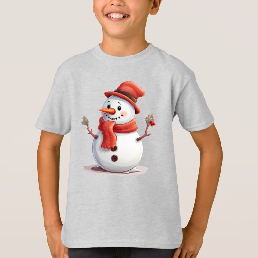⛄ Holiday Snowman Shirt voor jongens (Voorkant)