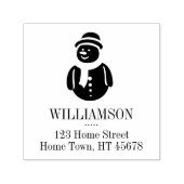 Holiday Snowman Square retouradres Zelfinktende Stempel (Design)