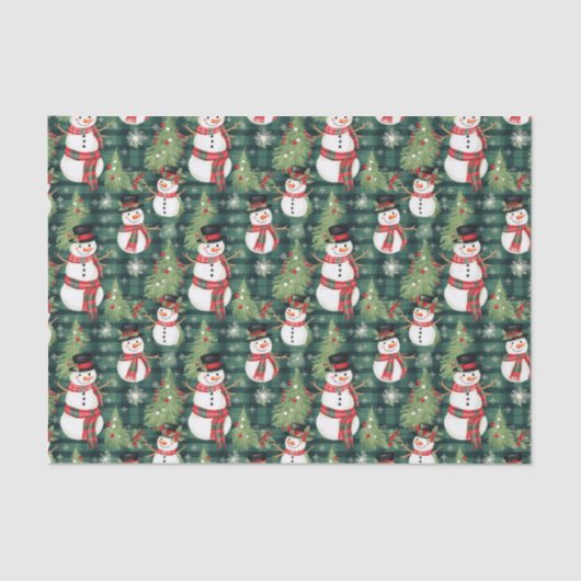 Holiday Snowman Tissue Paper Tissue Paper Tissuepapier (Voorkant)