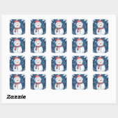Holiday Snowman Vierkante Sticker (Vel)