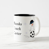 Holiday Snowman Voetbal coach Koffie Mok (Voorkant rechts)