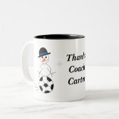 Holiday Snowman Voetbal coach Koffie Mok (Voorkant links)