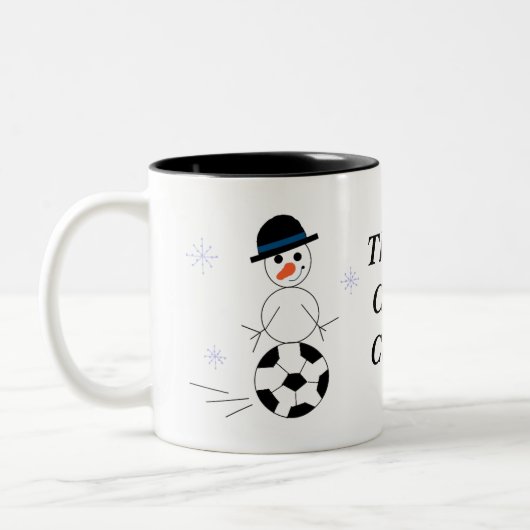 Holiday Snowman Voetbal coach Koffie Mok (Links)