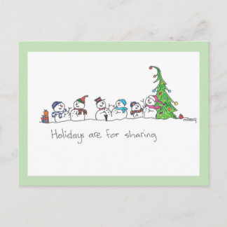 Holiday Snowmen Briefkaart