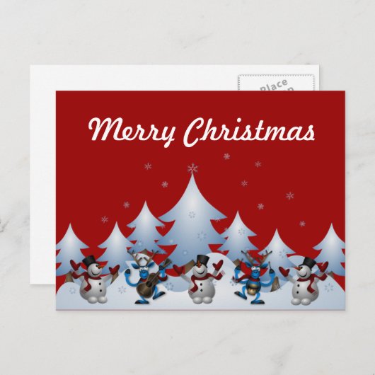 Holiday Snowmen Briefkaart (Voorkant / Achterkant)