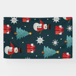 Holiday Snowmen Christmas Trees and Gifts Pattern Spandoek