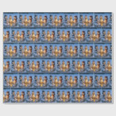 Holiday Snowmen Melting Around a Campfire Cadeaupapier (Vlak)