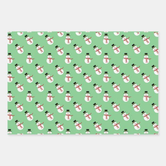Holiday Snowmen, Nordic Stripe en Candy Cane Inpakpapier Vel (Voorkant)