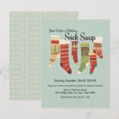 Holiday Sock Exchange Party Kaart (Voorkant / Achterkant)