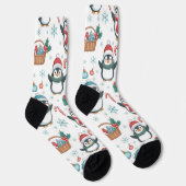 Holiday Socks with Christmas Penguins, Snowflakes Sokken (Rechts)