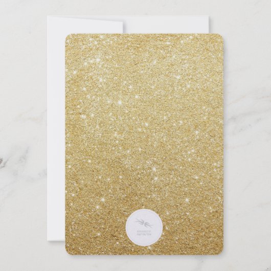 Holiday Soiree Gold Glitter Script Stijlvol feest Kaart (Achterkant)