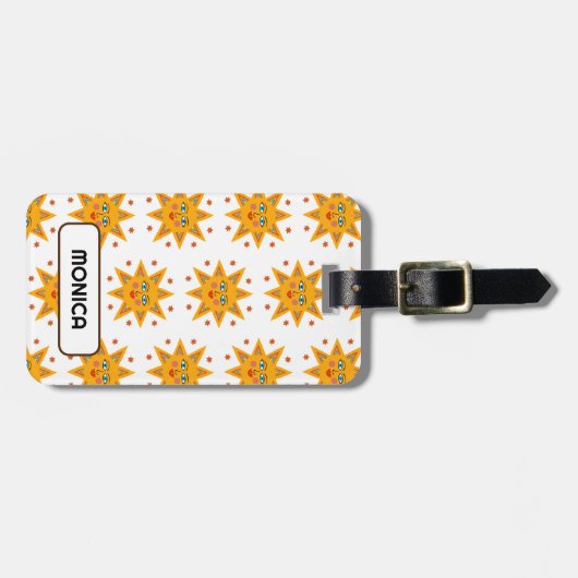 HOLIDAY Sparking Sun Charming Cute Pattern CUSTOM Bagagelabel (Voorkant horizontaal)