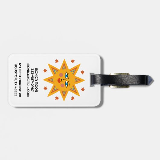 HOLIDAY Sparking Sun Charming Cute Pattern CUSTOM Bagagelabel (Achterkant horizontaal)