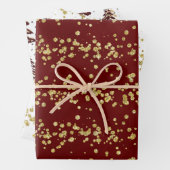 Holiday Sparkle - Elegant Burgundy, Gold en White Inpakpapier Vel (In situ)