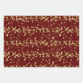 Holiday Sparkle - Elegant Burgundy, Gold en White Inpakpapier Vel (Voorkant)
