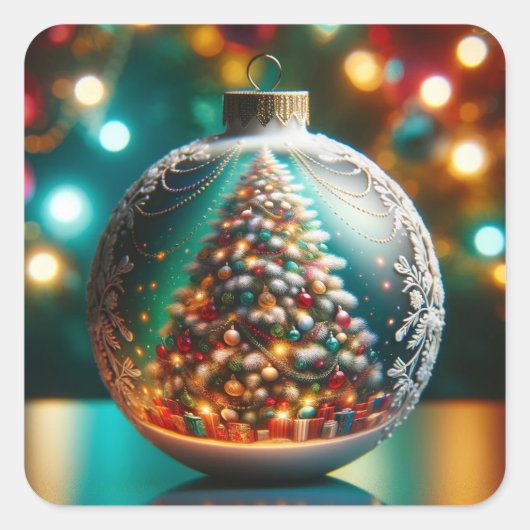 Holiday Sparkle Vierkante Sticker (Voorkant)