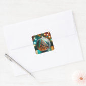 Holiday Sparkle Vierkante Sticker (Envelop)