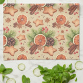 Holiday Spice keukenhanddoek (Gevouwen)