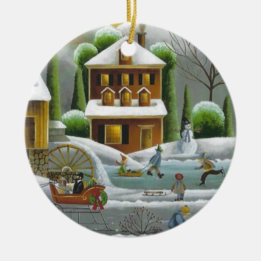 Holiday Spirit Keramisch Ornament (Voorkant)