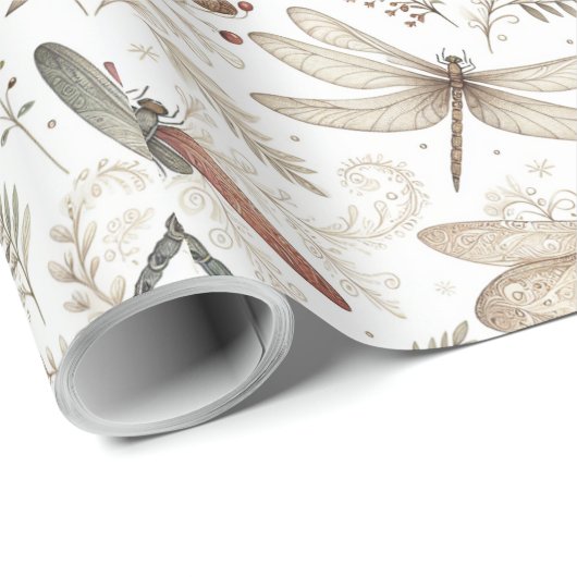 Holiday Spirit Libellen Cadeaupapier (Rol Hoek)