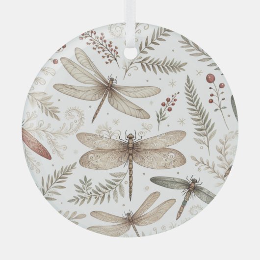 Holiday Spirit Libellen Glas Ornament (Voorkant)