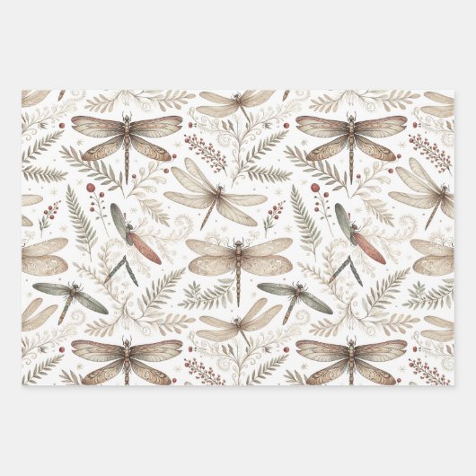 Holiday Spirit Libellen Inpakpapier Vel (Voorkant 3)