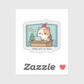 Holiday Spirit, Low Battery Cat Sticker  (Vel)