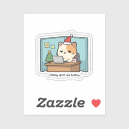 Holiday Spirit, Low Battery Cat Sticker 
