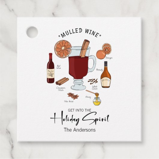 Holiday Spirit Mulled Wine Holiday Bedankjes Labels (Voorkant)