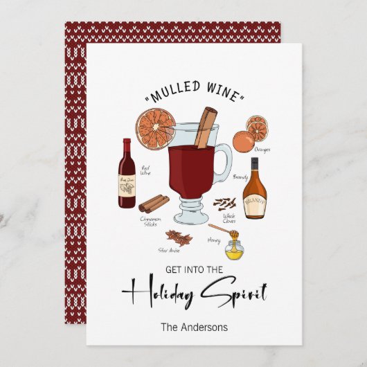 Holiday Spirit Mulled Wine Holiday Kaart (Voorkant / Achterkant)