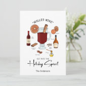 Holiday Spirit Mulled Wine Holiday Kaart (Staand voorkant)
