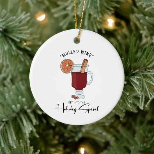 Holiday Spirit Mulled Wine Holiday Keramisch Ornament (Boom)