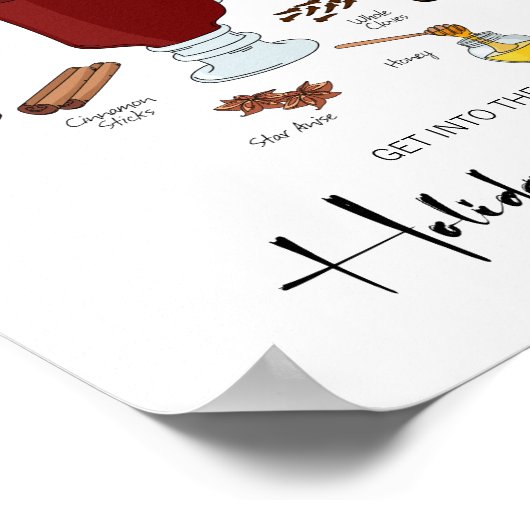 Holiday Spirit Mulled Wine Holiday Poster (Hoek)