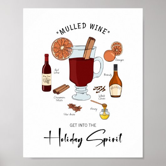 Holiday Spirit Mulled Wine Holiday Poster (Voorkant)