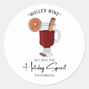 Holiday Spirit Mulled Wine Holiday Ronde Sticker