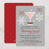 Holiday Spirit Pink Martini Corporate Party Kaart (Voorkant / Achterkant)