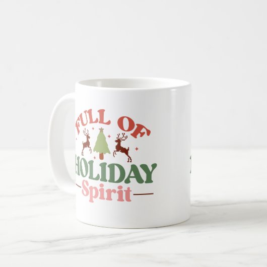 Holiday Spirit Retro Groovy Kerst Feestdagen Koffiemok (Voorkant links)