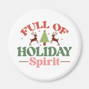 Holiday Spirit Retro Groovy Kerst Feestdagen Magneet