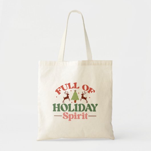 Holiday Spirit Retro Groovy Kerst Feestdagen Tote Bag (Voorkant)