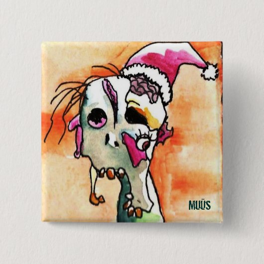 Holiday Spirit Zombie Vierkante Button 5,1 Cm (Voorkant)